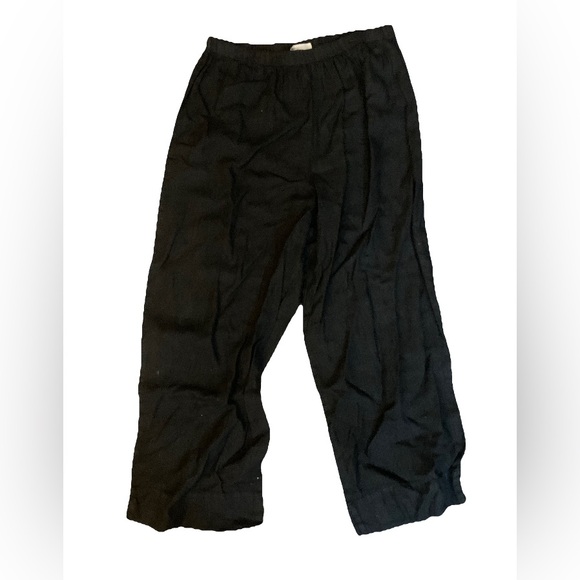 Hot Cotton Pants - Linen Hot Cotton Black Straight Leg Pants
